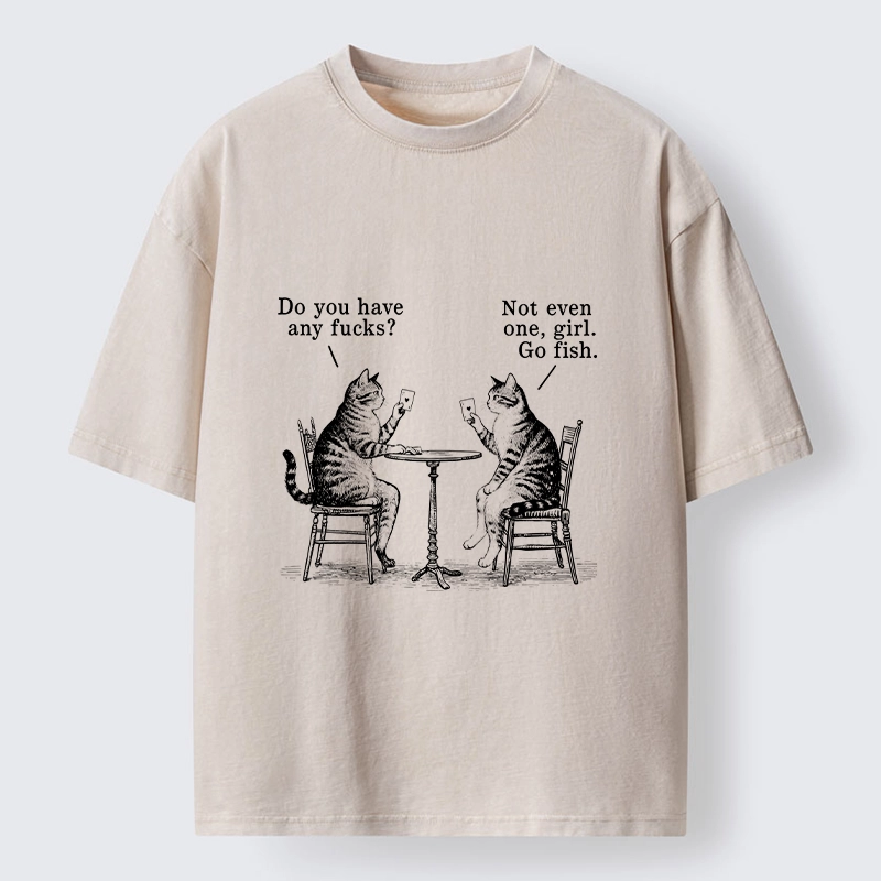 Tokyo-Tiger Cat Poker Night Washed T-Shirt