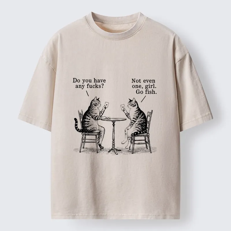 Tokyo-Tiger Cat Poker Night Washed T-Shirt Sale