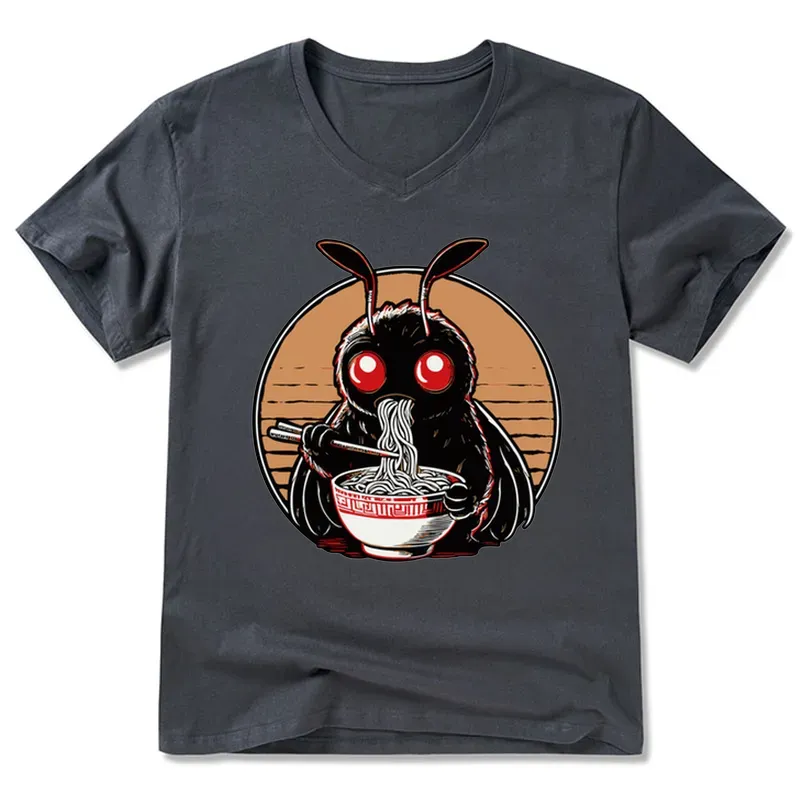 Tokyo-Tiger Mothman Eats Japanese Ramen V-Neck Classic T-Shirt