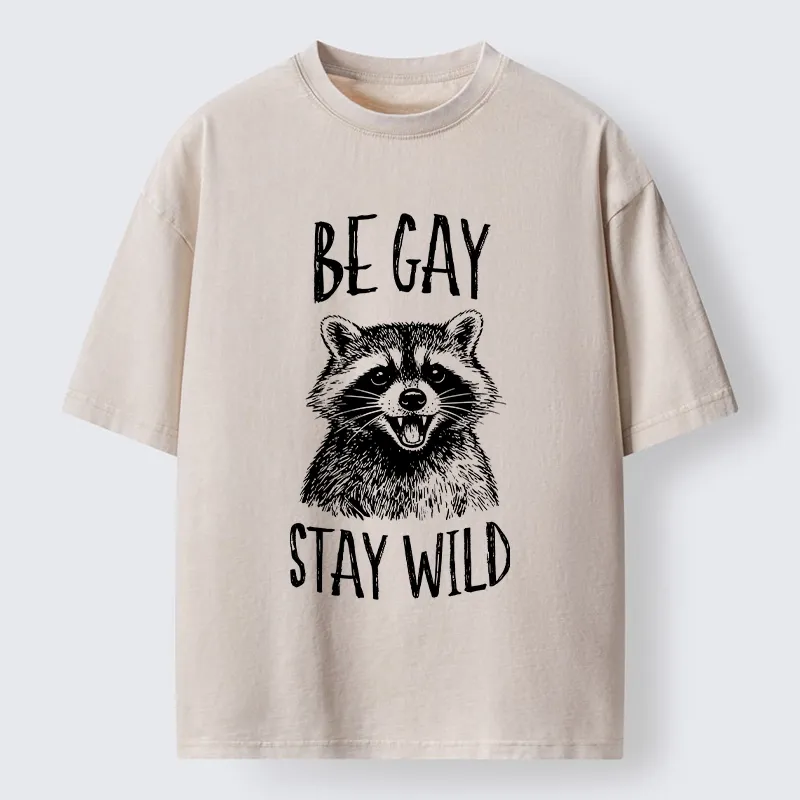 Tokyo-Tiger Pride Raccoon Art Washed T-Shirt