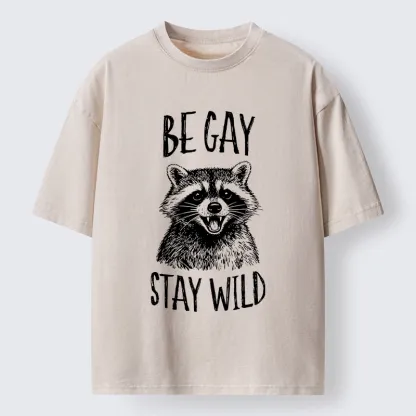 Tokyo-Tiger Pride Raccoon Art Washed T-Shirt