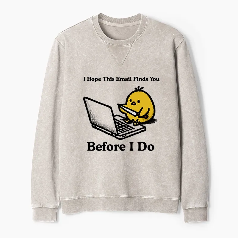 Tokyo-Tiger Chicken Knife Email Meme Washed Terry Sweatshirt