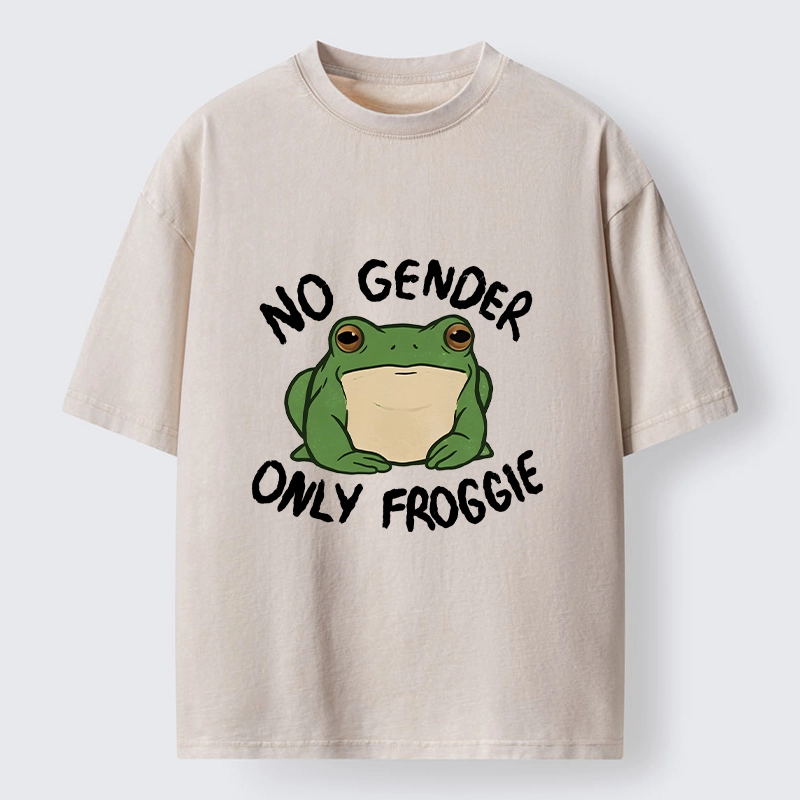 Tokyo-Tiger Funny Frog Declares Identity Freedom Washed T-Shirt