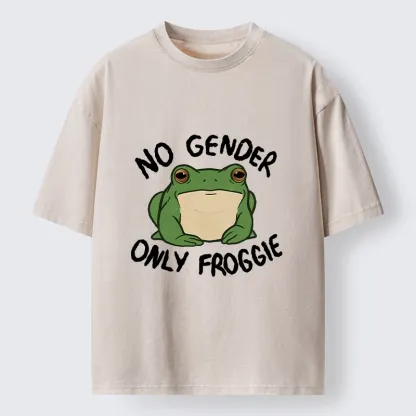 Tokyo-Tiger Funny Frog Declares Identity Freedom Washed T-Shirt