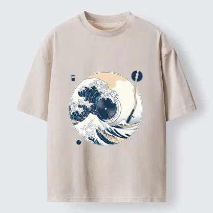 Tokyo-Tiger When Waves Drop The Beat Washed T-Shirt