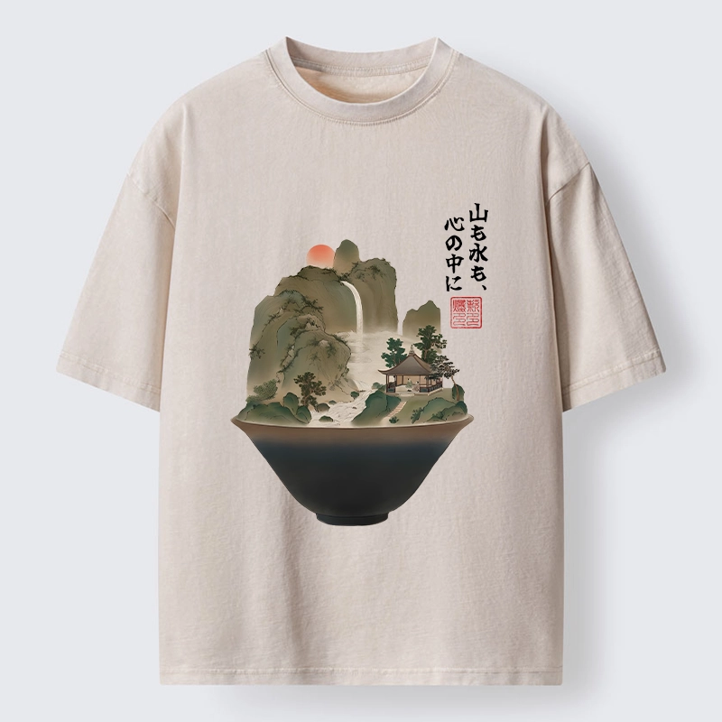 Tokyo-Tiger Bowl Of Zen Art Washed T-Shirt