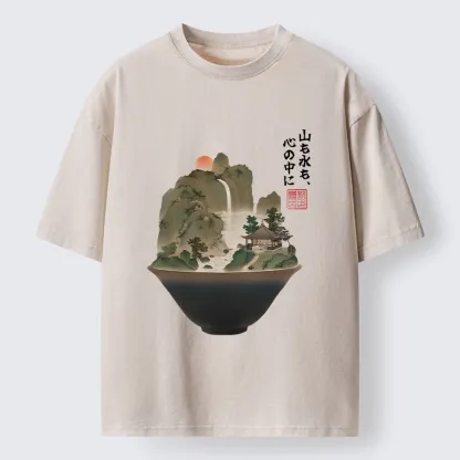 Tokyo-Tiger Bowl Of Zen Art Washed T-Shirt