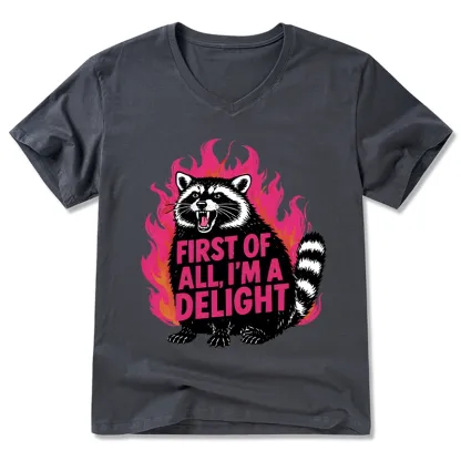 Tokyo-Tiger Angry Raccoon Funny V-Neck Classic T-Shirt