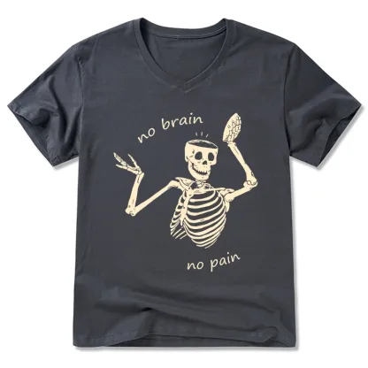 Tokyo-Tiger Skeletons Feel No Pain V-Neck Classic T-Shirt