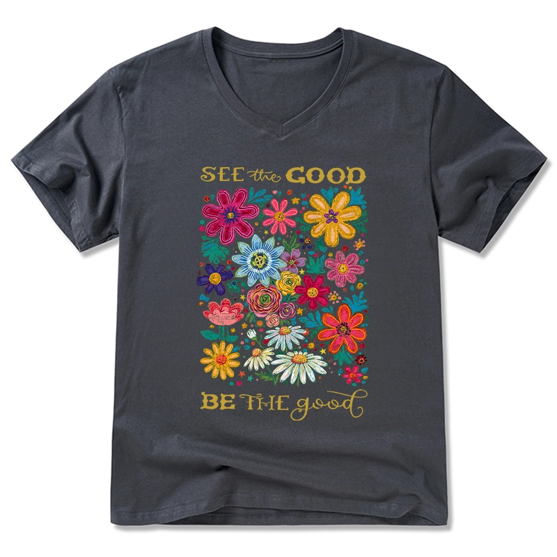 Tokyo-Tiger Flower：See The Good Be The Good V-Neck Classic T-Shirt