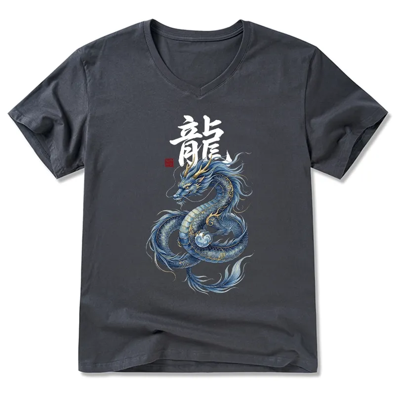 Tokyo-Tiger Mythic Blue Dragon V-Neck Classic T-Shirt