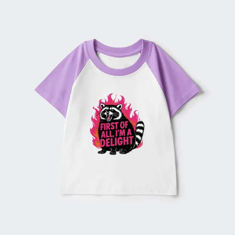 Tokyo-Tiger Angry Raccoon Funny Kids Raglan T-shirt