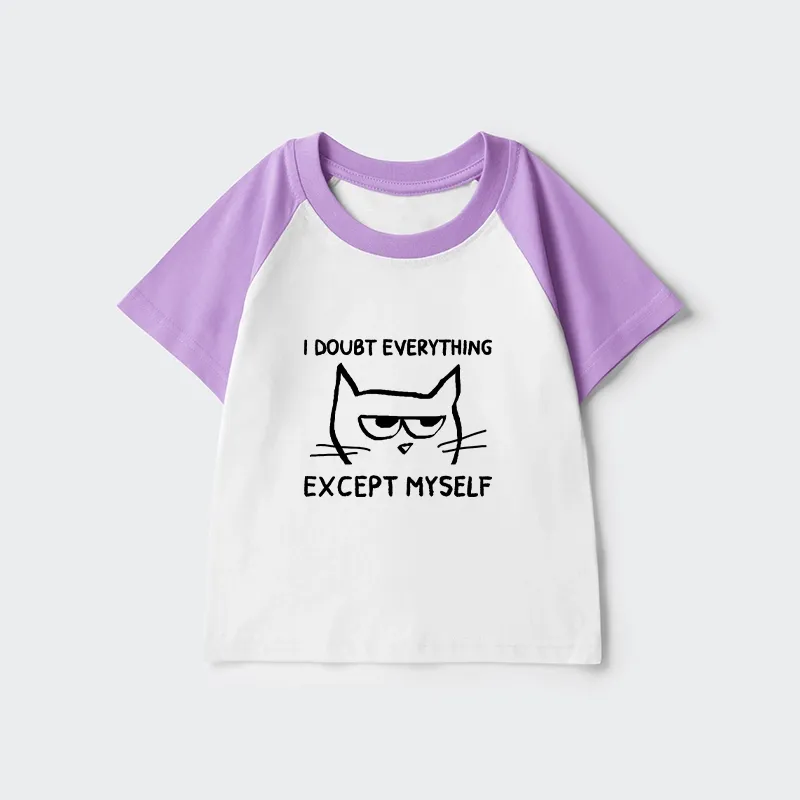 Tokyo-Tiger Confident Kitten Kids Raglan T-shirt