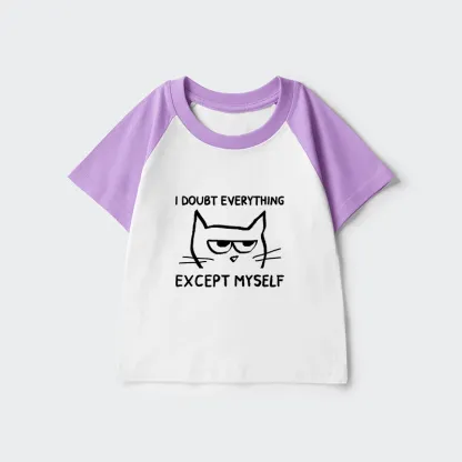 Tokyo-Tiger Confident Kitten Kids Raglan T-shirt