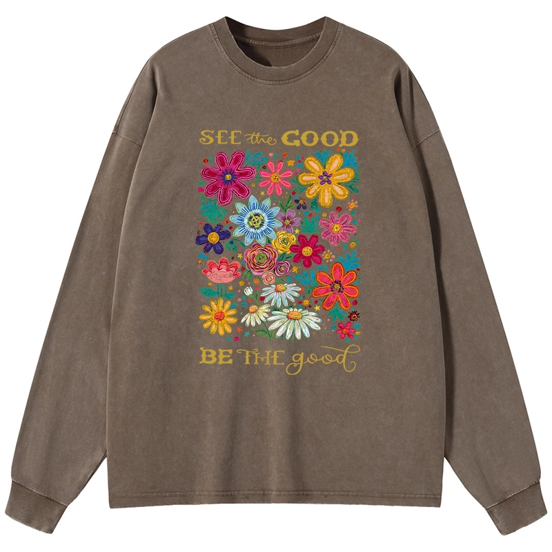 Tokyo-Tiger Flower：See The Good Be The Good Washed Long Sleeve T-Shirt