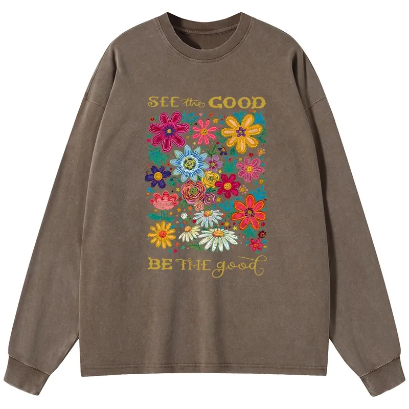 Tokyo-Tiger Flower：See The Good Be The Good Washed Long Sleeve T-Shirt