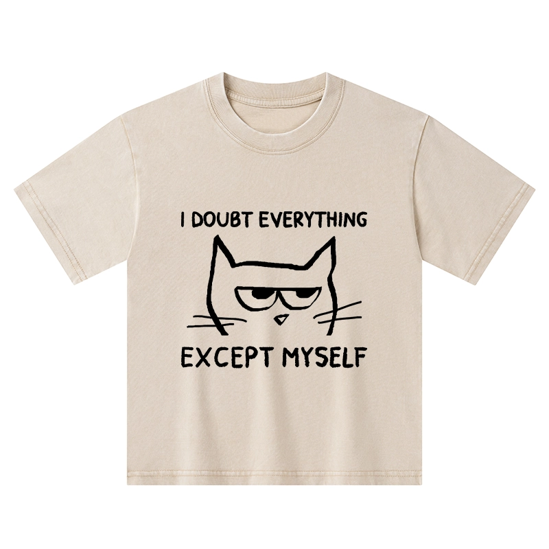 Tokyo-Tiger Confident Kitten Kids Washed T-Shirt