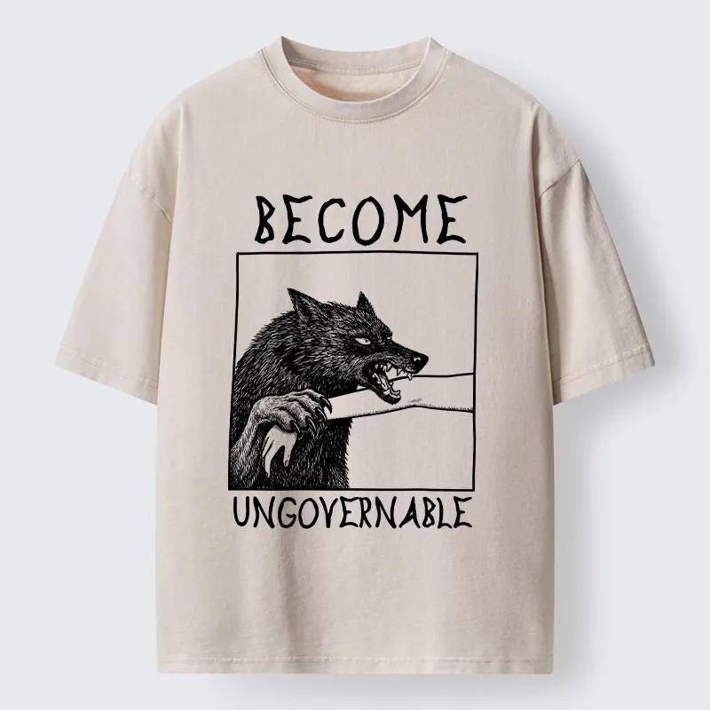 Tokyo-Tiger Meme Wolf Refuse To Be Tamed Forever Washed T-Shirt