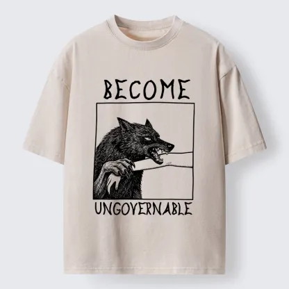 Tokyo-Tiger Meme Wolf Refuse To Be Tamed Forever Washed T-Shirt