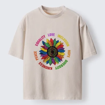 Tokyo-Tiger Pride Sunflower Love And Hope Washed T-Shirt
