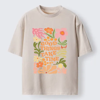 Tokyo-Tiger Good Things Come To Those Wait Washed T-Shirt