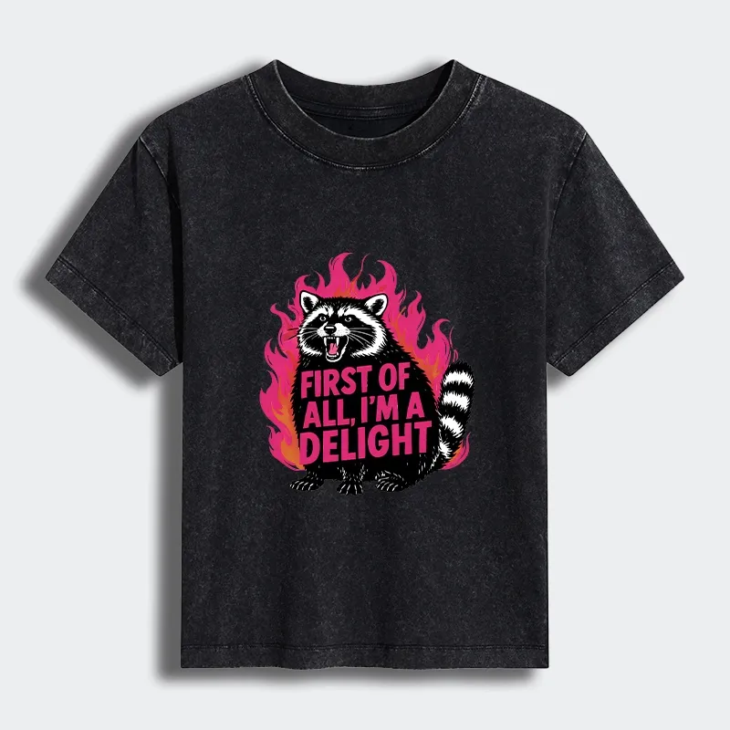 Tokyo-Tiger Angry Raccoon Funny Women's Washed T-shirt