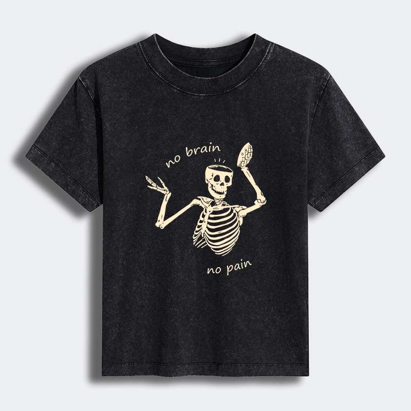Tokyo-Tiger Skeletons Feel No Pain Women's Washed T-shirt