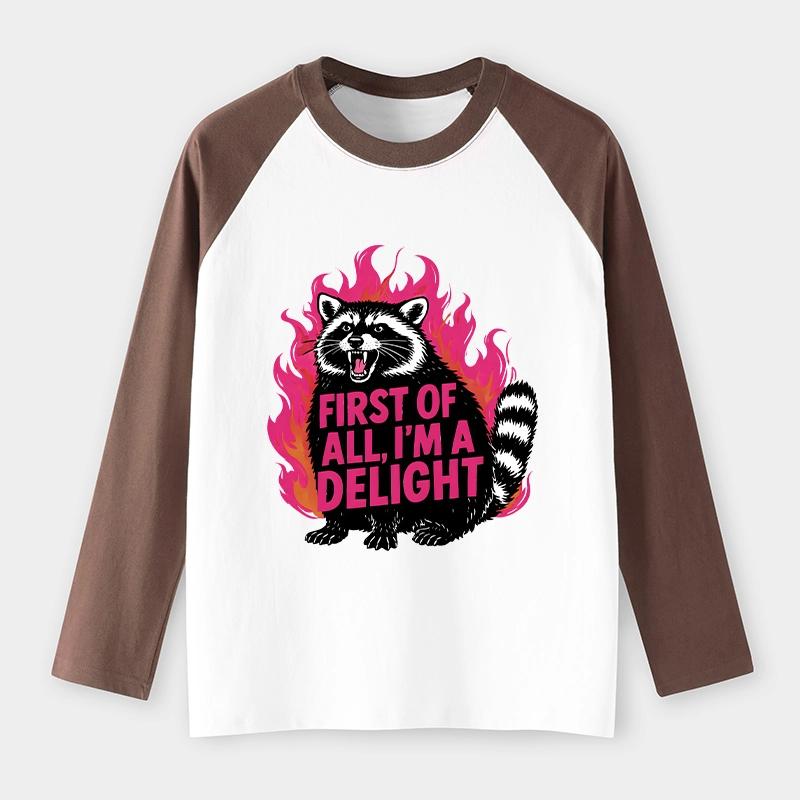 Tokyo-Tiger Angry Raccoon Funny Raglan Long Sleeve T-shirt