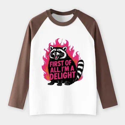 Tokyo-Tiger Angry Raccoon Funny Raglan Long Sleeve T-shirt