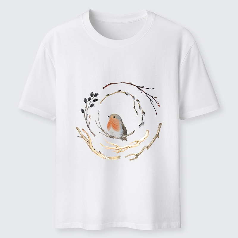 Tokyo-Tiger Cute Robin On Branch Classic T-Shirt