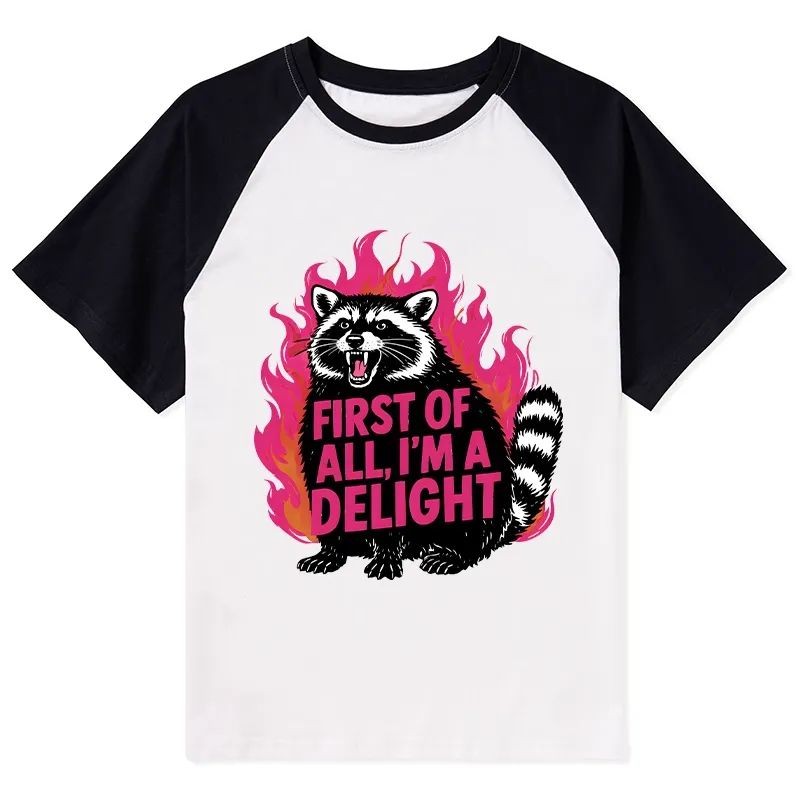 Tokyo-Tiger Angry Raccoon Funny Raglan T-shirt