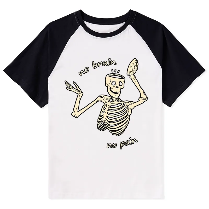 Tokyo-Tiger Skeletons Feel No Pain Raglan T-shirt