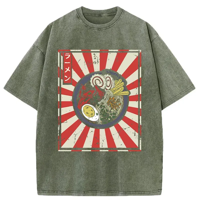 Tokyo-Tiger Japanese Delicious Ramen Washed T-Shirt