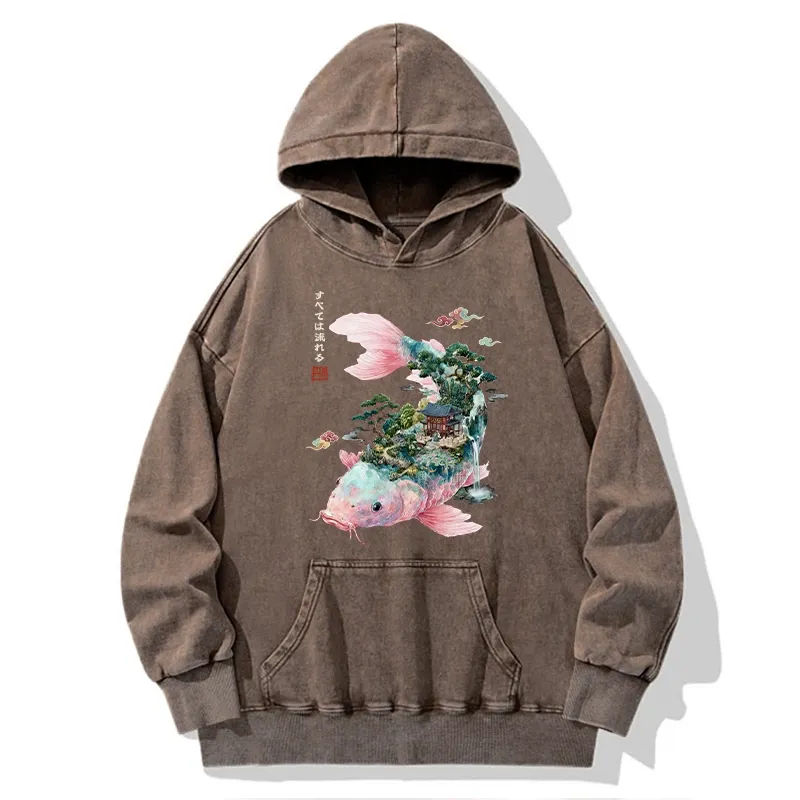 Tokyo-Tiger Journey Of The Flowing Koi Washed Hoodie