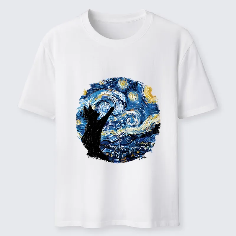 Tokyo-Tiger Starry Night Black Cat Classic T-Shirt