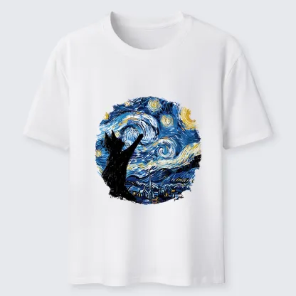 Tokyo-Tiger Starry Night Black Cat Classic T-Shirt