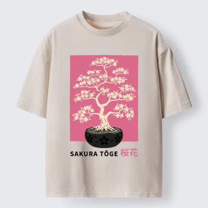 Tokyo-Tiger Sakura Bonsai Washed T-Shirt