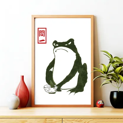 Tokyo-Tiger Woodblock Print Frog Wall Art Poster