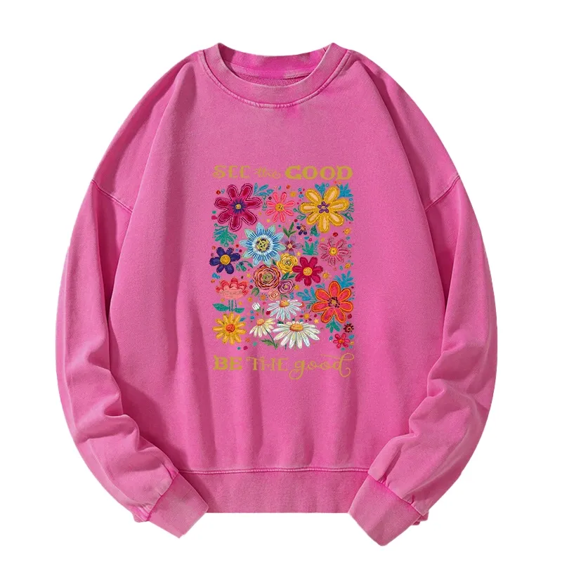 Tokyo-Tiger Flower：See The Good Be The Good Washed Sweatshirt