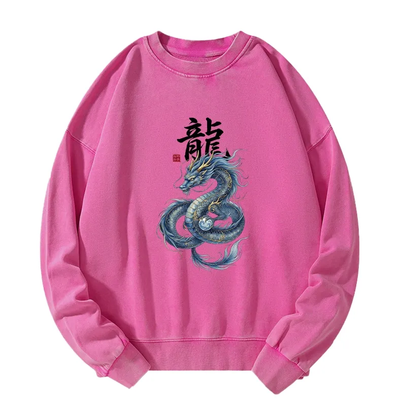 Tokyo-Tiger Mythic Blue Dragon Washed Sweatshirt