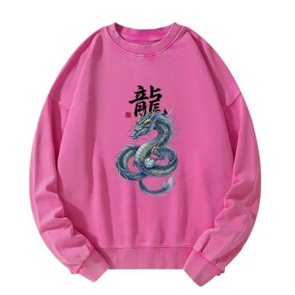 Tokyo-Tiger Mythic Blue Dragon Washed Sweatshirt