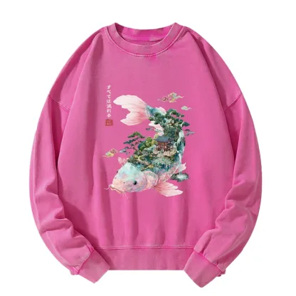 Tokyo-Tiger Journey Of The Flowing Koi Washed Sweatshirt