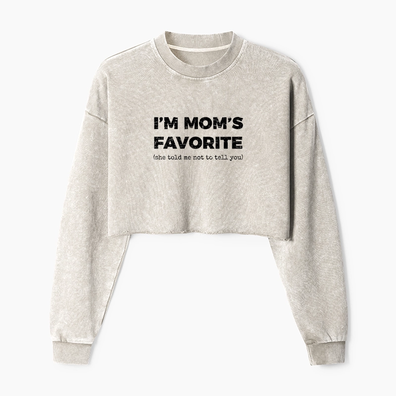 Tokyo-Tiger Mother's Day Jokes Washed Crop Sweatshirt