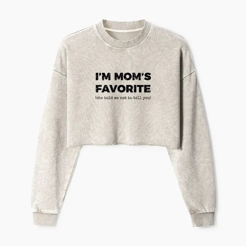 Tokyo-Tiger Mother's Day Jokes Washed Crop Sweatshirt
