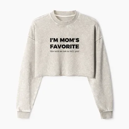 Tokyo-Tiger Mother's Day Jokes Washed Crop Sweatshirt