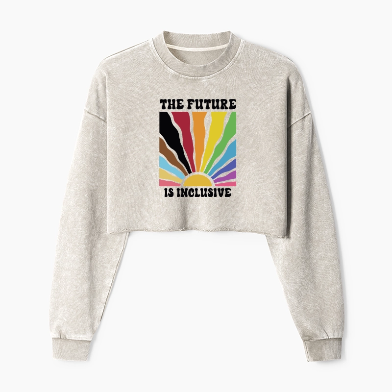 Tokyo-Tiger Pride Future Is Inclusive Washed Crop Sweatshirt