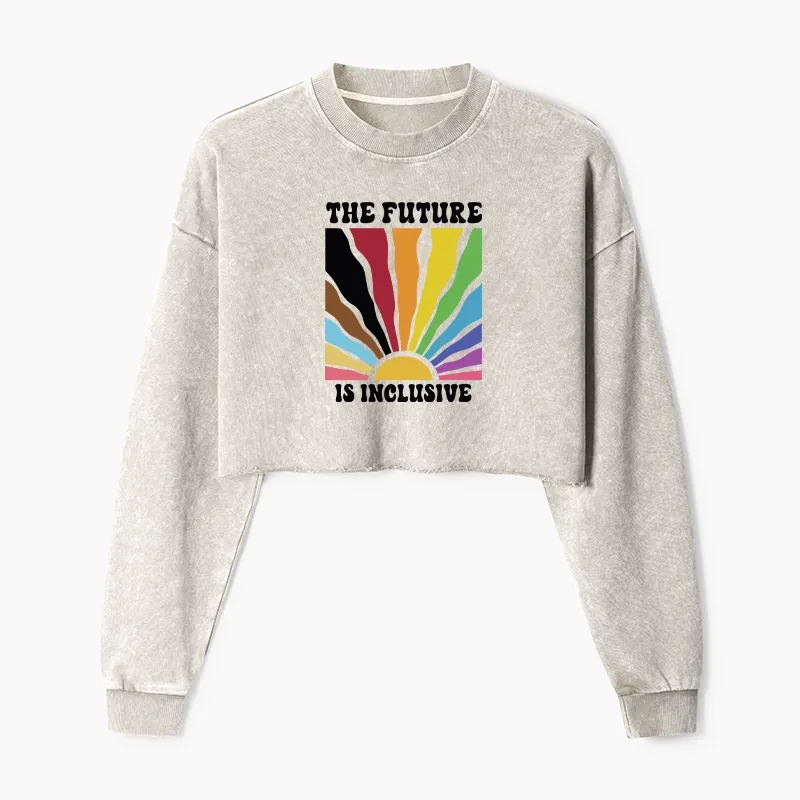 Tokyo-Tiger Pride Future Is Inclusive Washed Crop Sweatshirt