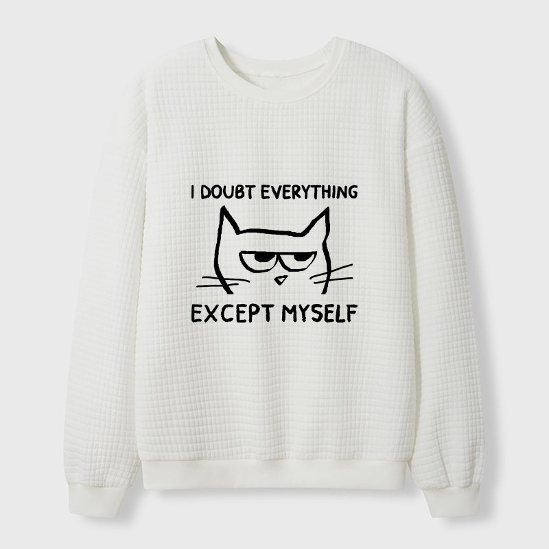 Tokyo-Tiger Confident Kitten Waffle Sweatshirt