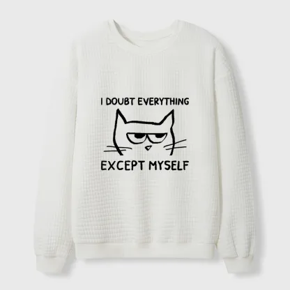 Tokyo-Tiger Confident Kitten Waffle Sweatshirt
