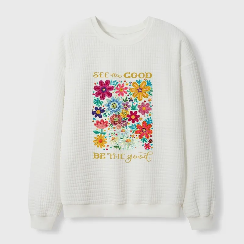 Tokyo-Tiger Flower：See The Good Be The Good Waffle Sweatshirt